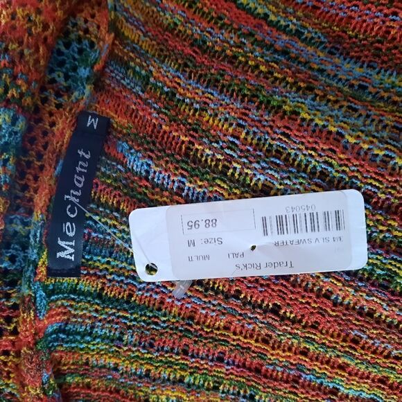 Trader Rick's Mechant Multi Color Open Front Cardigan Sweater - Picture 2 of 4